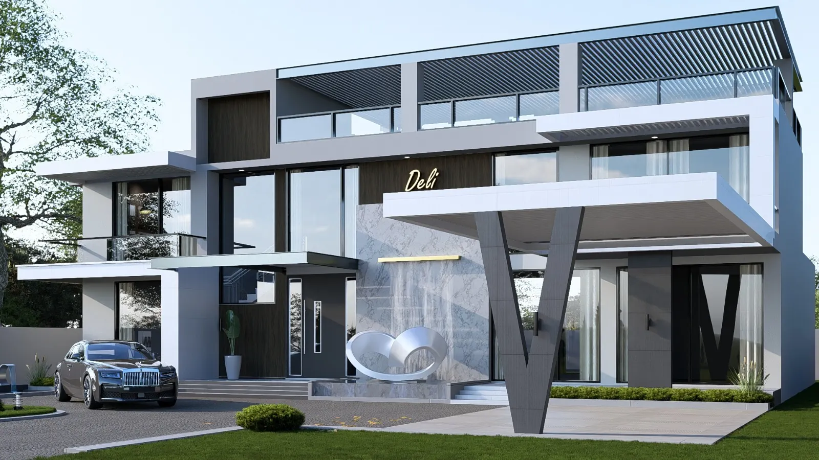Contemporary luxury villa render
